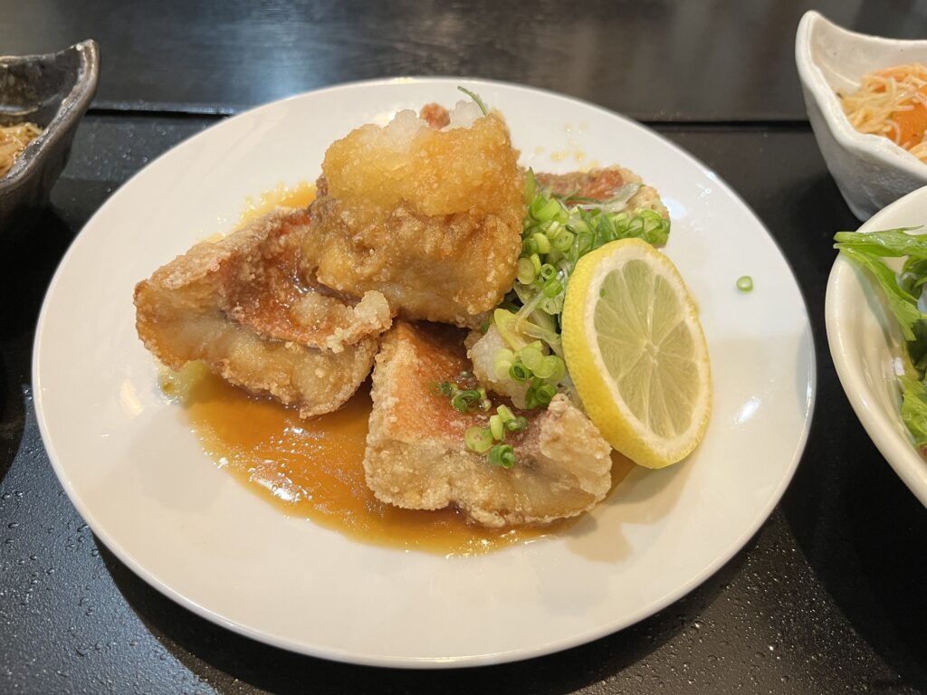 赤魚竜田揚げおろしポン酢